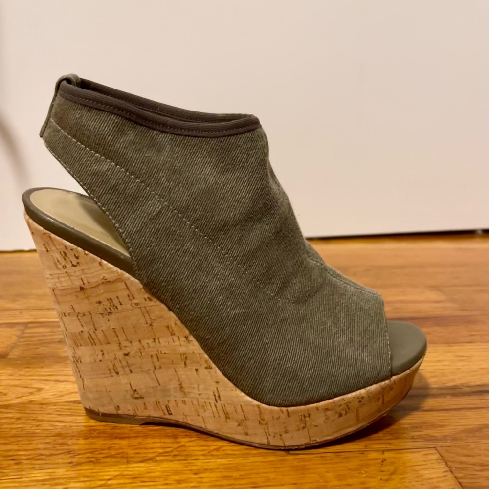 Stuart Weiztman Cork and Canvas Wedge